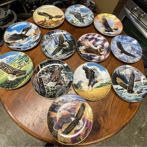 12 FRANKLIN MINT EAGLE COLLECTOR PLATES LIMITED EDITION FINE PORCELAIN